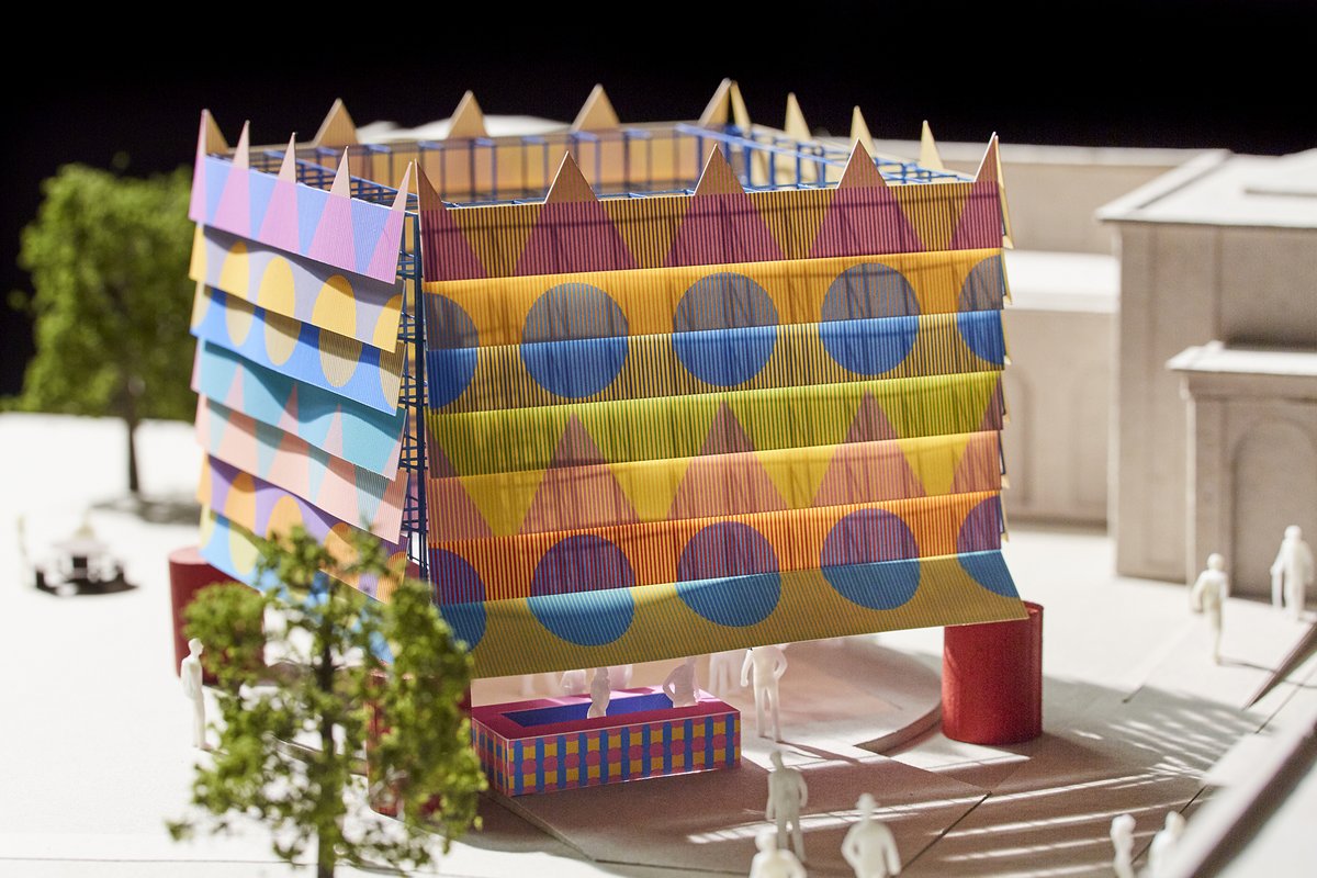 We've been loving all of the submissions to our Open Call for models - like this vibrant model of the Colour Palace, the 2019 Dulwich Pavilion, by <a href="/pricegore/">Pricegore</a> and <a href="/YinkaIlori_/">Yinka Ilori</a> made from brass, paper and wood 💛🧡❤️💙 

Today is your last chance to submit 👉 bit.ly/3iFzADC