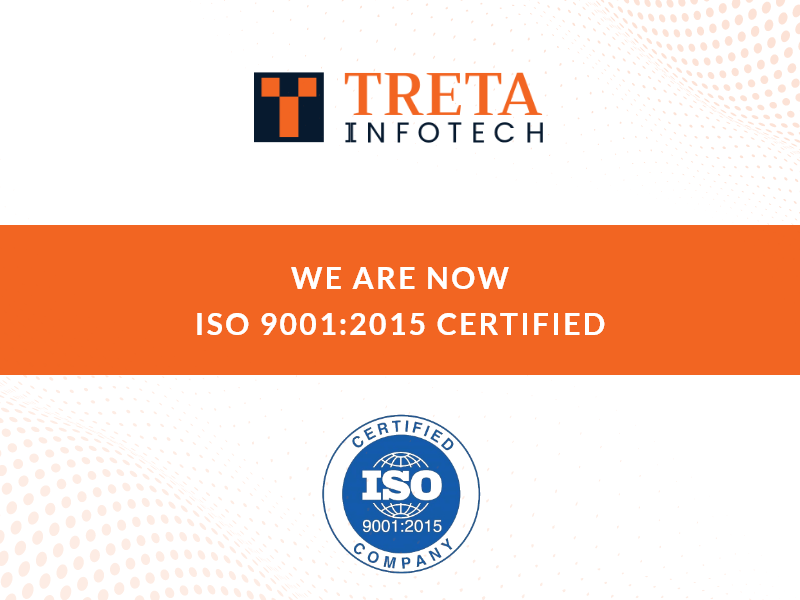 TretaInfotech's tweet photo. We are glad to announce that Treta Infotech has achieved another milestone by becoming ISO 9001:2015 certified company.

#Tretainfotech #Isocertified #milestone #qualitymanagementsystem #suratithub #India #itcompanies #softwaredevelopmentcompany #Microsoftpartner #csp https://t.co/UMqDgRGxC6