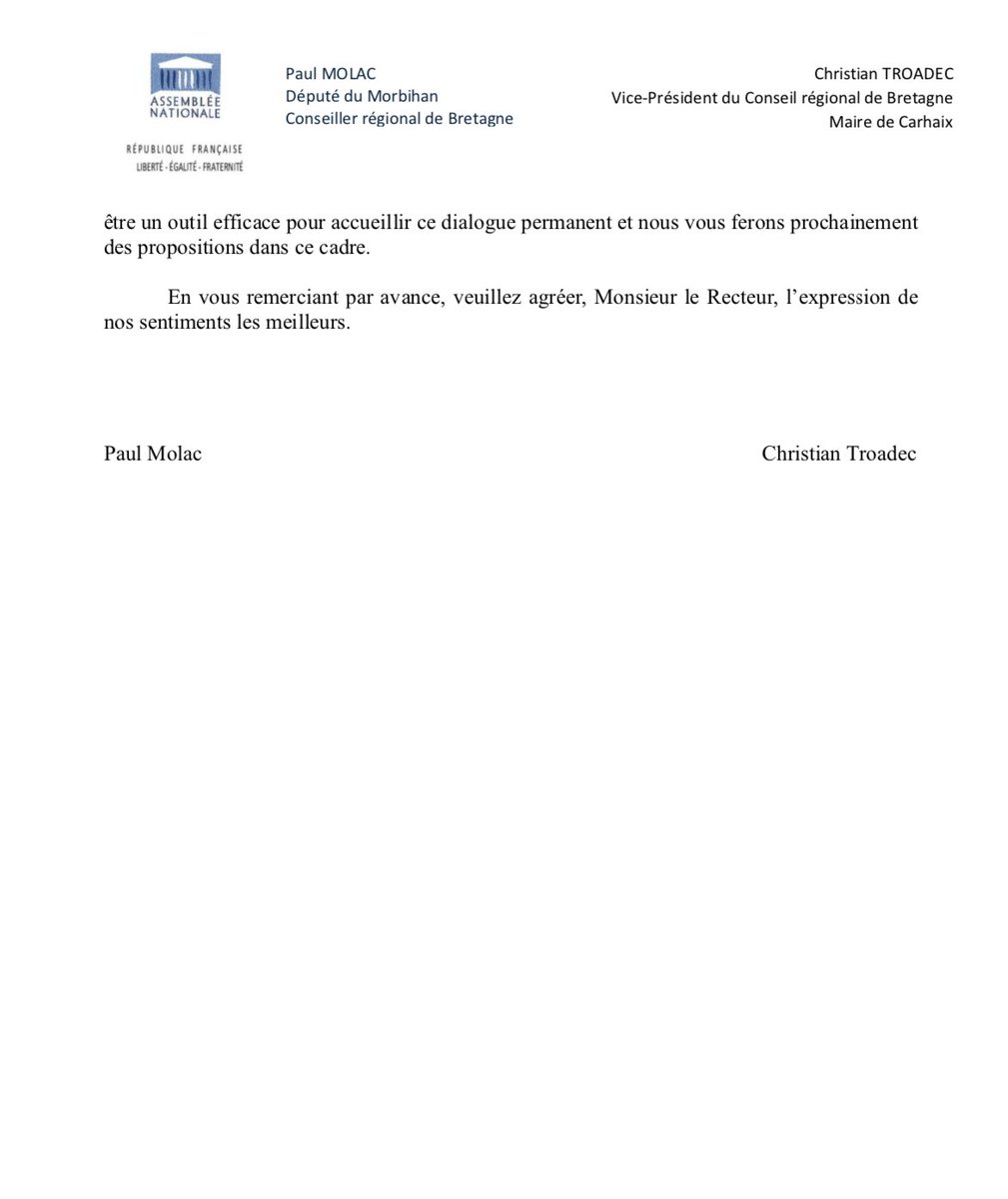 Rentrée scolaire en langue bretonne : le compte n'y est pas. Avec <a href="/troadecch/">troadec christian</a>, nous avons écrit à M. le recteur de l'Académie de Rennes en vue d'obtenir une clarification des engagements de l'Etat en faveur des filières bilingues et immersives en Bretagne #bzhg #languesrégionales