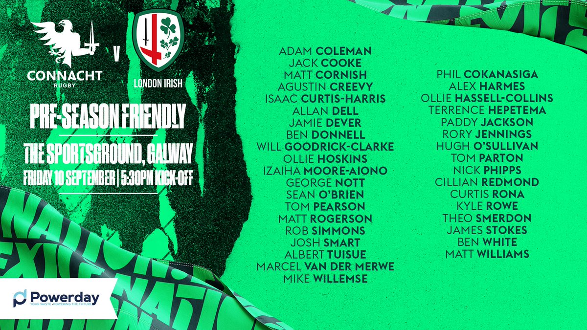 Here we go then! The travelling squad for today's pre-season clash with <a href="/connachtrugby/">Connacht Rugby</a> (kick-off 5:30pm) 👊

Cillian Redmond, who is on trial with the Club, will travel as part of the squad.

#CONvLIR ☘️