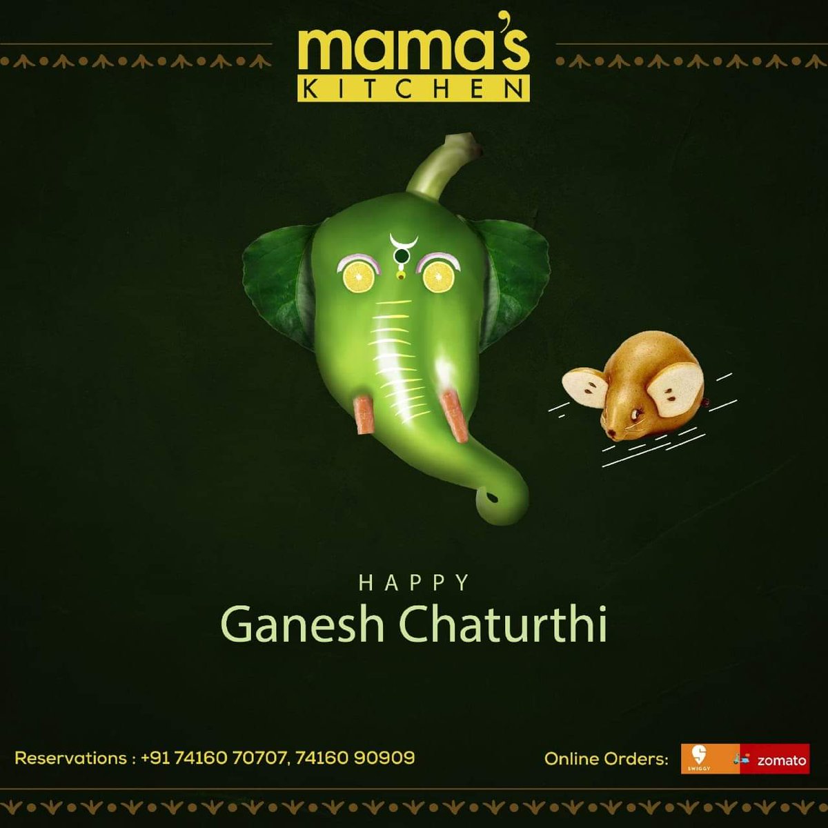 saibandreddi's tweet photo. - Team
Revolt
Repete Brewery
Mama's Kitchen
wishes all of you a very happy Ganesh Chaturthi!
#TimeToRevolt #RevoltJubileeHills #LetsRepete #repetebrewery
#SayMamas #MamasKitchen #ganesh #ganeshchaturthi #ganpathibappamorya https://t.co/TdaDZFhEkY