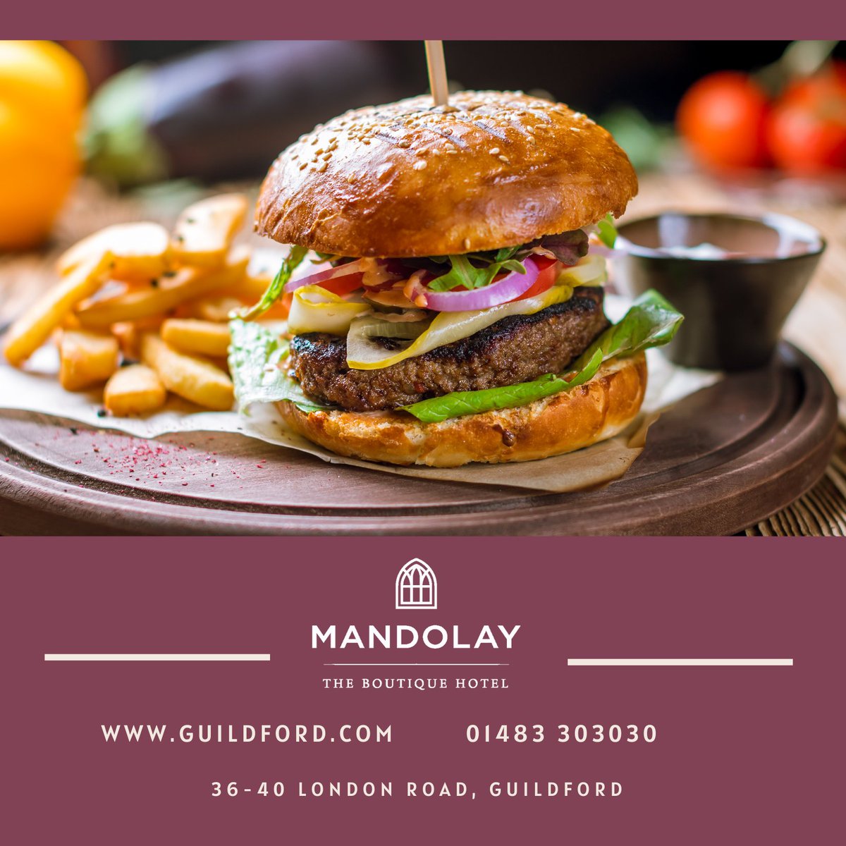 Bar 36 & Grill at The Mandolay, serving drinks and great food, from Tuesday through to Saturday.

To make a booking, get in touch.
📞 01483 303030
📧 foodanddrink@guildford.com 
#mandolay #guildford #chooseguildford #isupportguildford