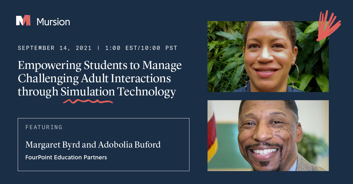 FourPoint_Ed's tweet photo. We're excited about our new partnership with @MursionInc helping introduce more educators to the future of education - join FourPoint Associates @AWordFromMsByrd and Adobolia Buford in a roundtable discussion on Tuesday afternoon!

Register here: https://t.co/fZh4o7LXnk https://t.co/fuoOKRs7dc