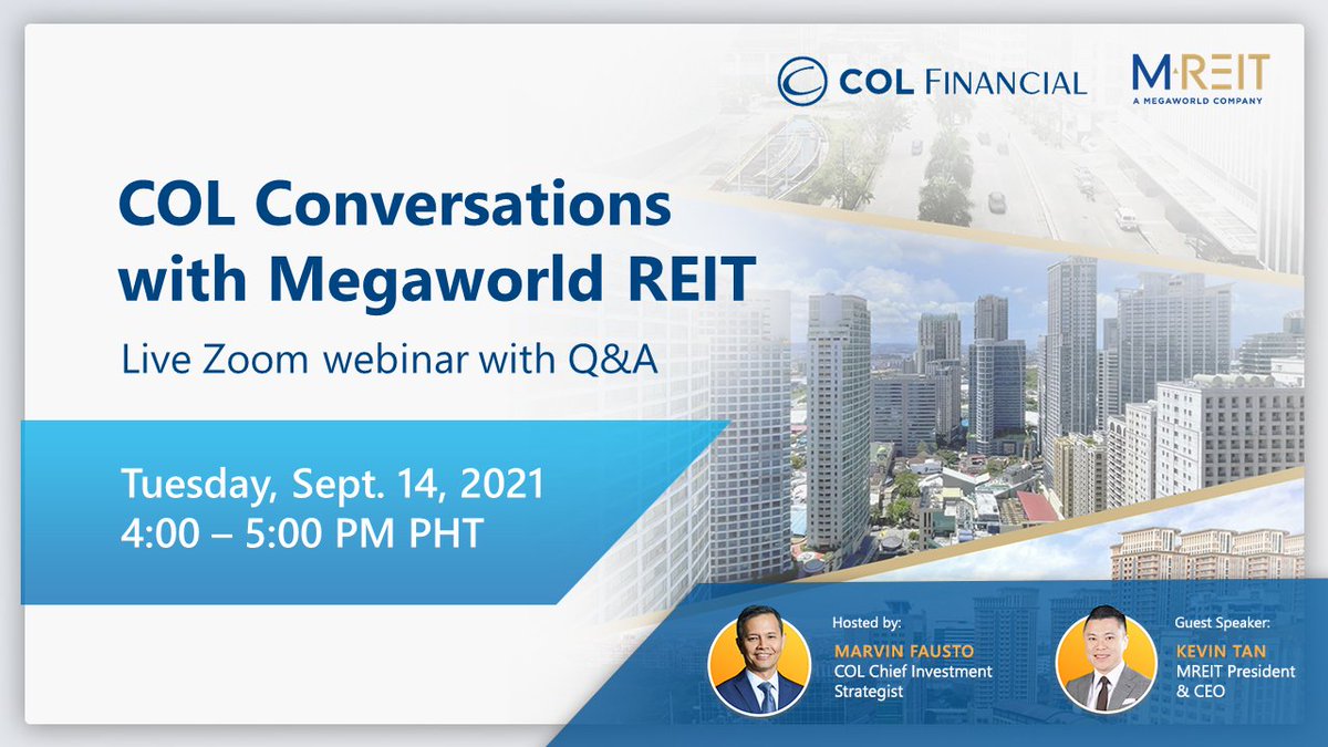 colfinancial's tweet photo. Should you invest in $MREIT?
Join our next #COLconversations this Tuesday, with Megaworld REIT President & CEO Kevin Tan:
https://t.co/FyWux1SsMx
We'll talk about their IPO and ask the questions YOU want us to ask, so you can decide if this REIT is for you🧐
#COLFinancial https://t.co/lu64ABpmjw
