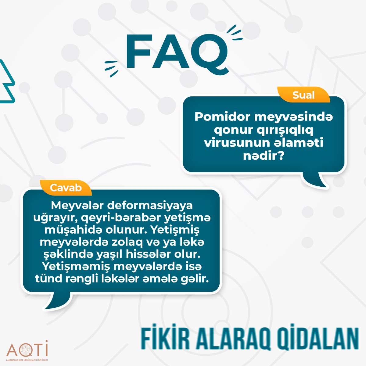 ❓ FAQ - Fikir Alaraq Qidalan ✅

✅ Qonur qırışıqlıq virusunun əlamətləri ən çox bitkinin yuxarı yarpaqlarında inkişaf edir.

#afsi #aqti #faq #pomidor #qonurqırışıqlıqvirusu #əlamətləri #bitkisağlamlığı #planthealthy #plant #tomatoes #question #answer #foodsafety