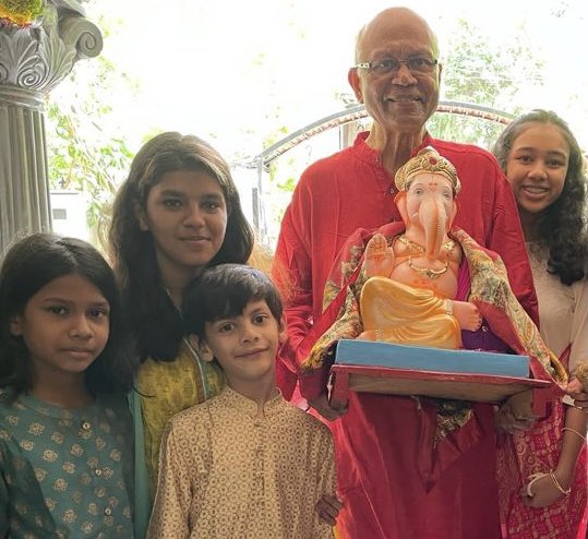 I pray that Lord Ganesh brings  joy, peace and prosperity for everyone, especially for those devastated in the pandemic 

Welcomed Shri Ganesh <a href="/rameshmashelkar/">Raghunath Mashelkar</a> home with our young NextGen, which is sure to carry the tradition for ever &amp; ever...
