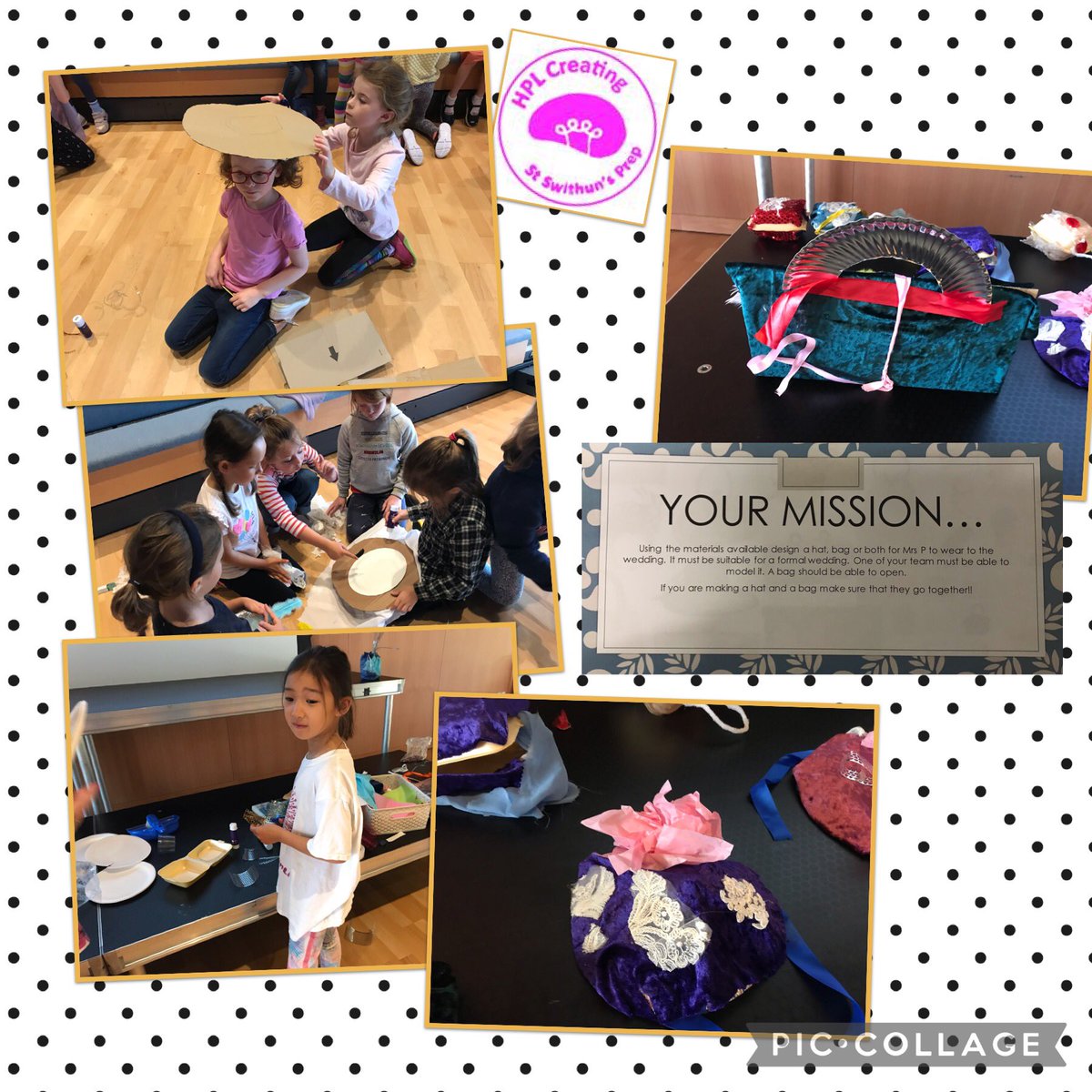 .<a href="/StSwithunsPrep/">St Swithun's Prep School</a> The girls are having fun using their creating skills to design a hat and bag to wear for Miss Webb’s wedding. @StSwithunsPrepYear3 #HPLSchoolTakeover #StSwithunsItsWhoWeAre #fluentthinking #flexiblethinking