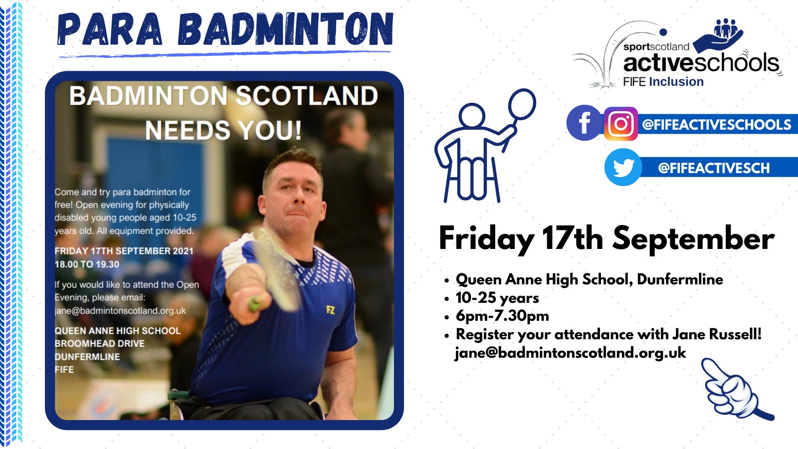 Fife Active Schools on Twitter "🏸 Para Badminton 🔹Check out the