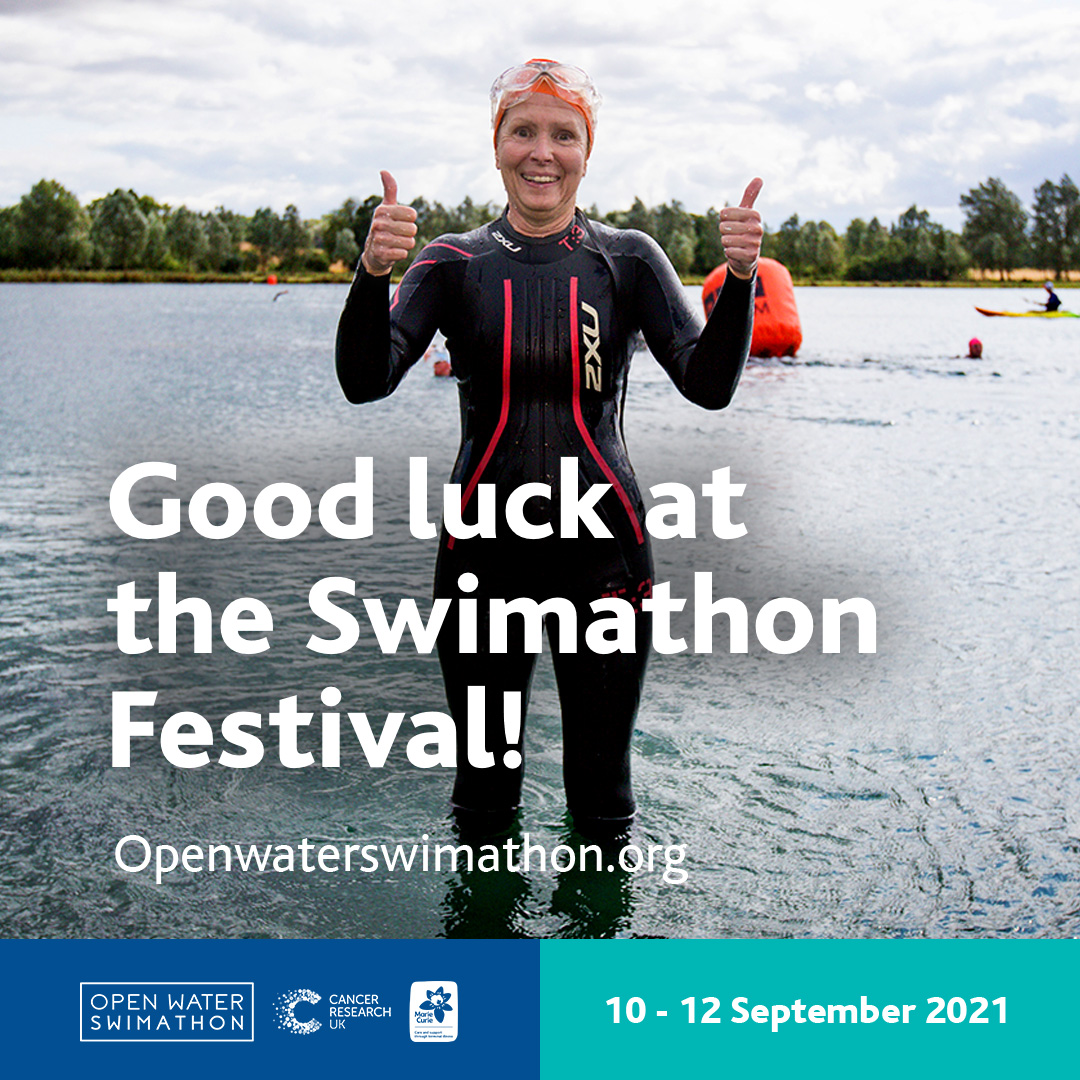 We want to say a huge GOOD LUCK to everyone taking on @swimathon and an even bigger thank you for fundraising for @CR_UK 🎉 We know you’ll do amazing and every pound you raise will go towards life-saving research!