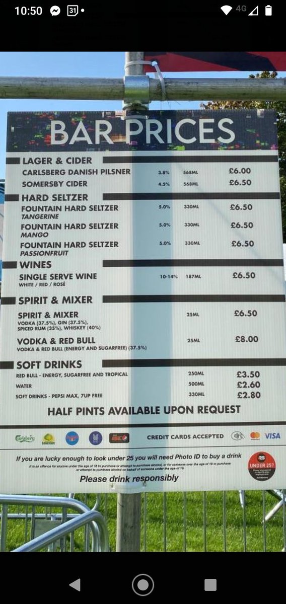 If you or your kids are heading to TRNSMT here at the bar prices
#trnsmt #TRNSMTfest #ScottishPeopleTwitter