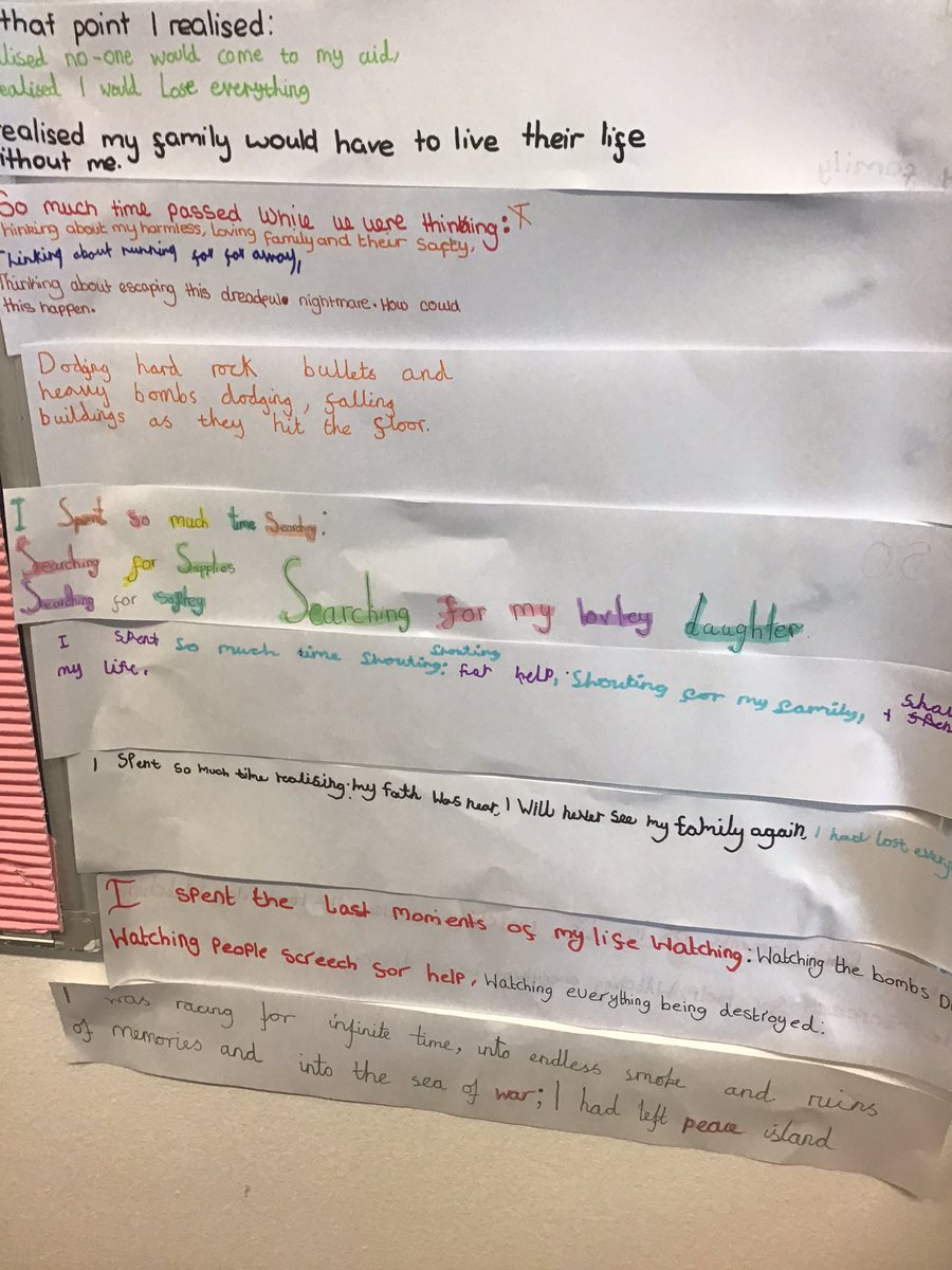HolbrookschoolR's tweet photo. Year 6 have loved exploring The Journey by @Frenci_San so far. Today we ‘destroyed’ our happy memories by chopping them to pieces. We used these feelings to imagine what Dad’s actions might have been....take a look at our sentences @clpe1 https://t.co/cdBVKNmALp