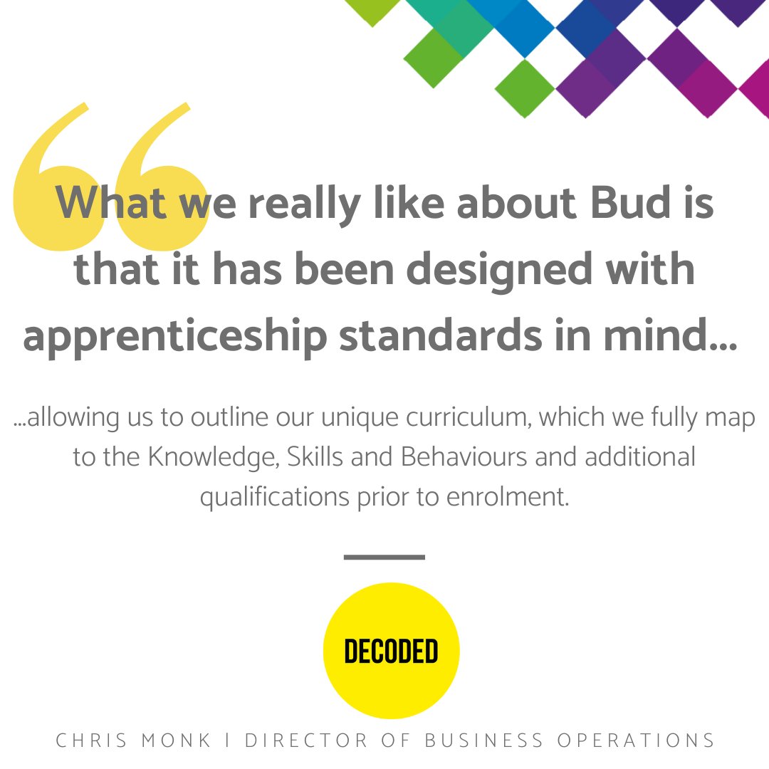wearebud's tweet image. The Bud platform was built by combining unique sector knowledge with the greatest minds in software development.
 
Want to find out more about Bud? Book a demo to speak with a Bud expert. 
 
#workbasedtraining #vocationaltraining #companyethos #apprenticeships #trainingprovider
