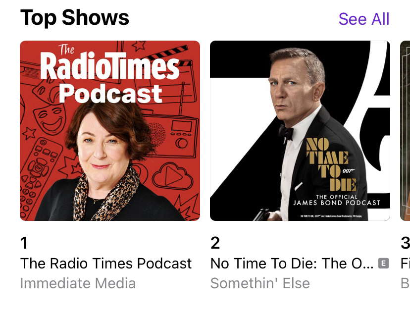 Topping the charts! Two KAM clients, @janegarvey1 and @jameskingmovies leading the pack on @ApplePodcasts TV and Film section - have a listen!