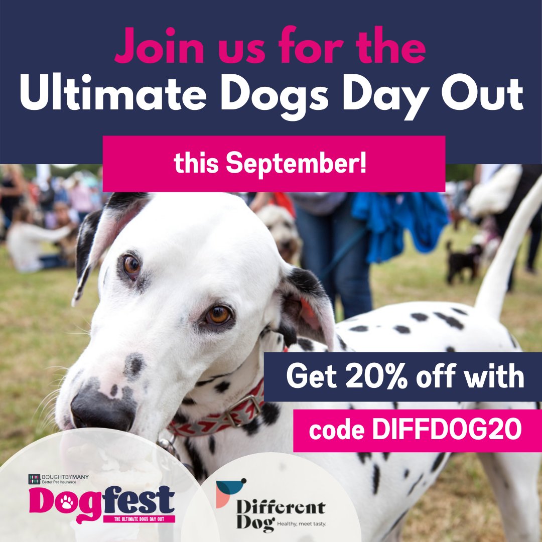 _differentdog's tweet image. Less than 24hrs to @DogfestUK South! Get 20% off your tickets here: bit.ly/37bA4Ky