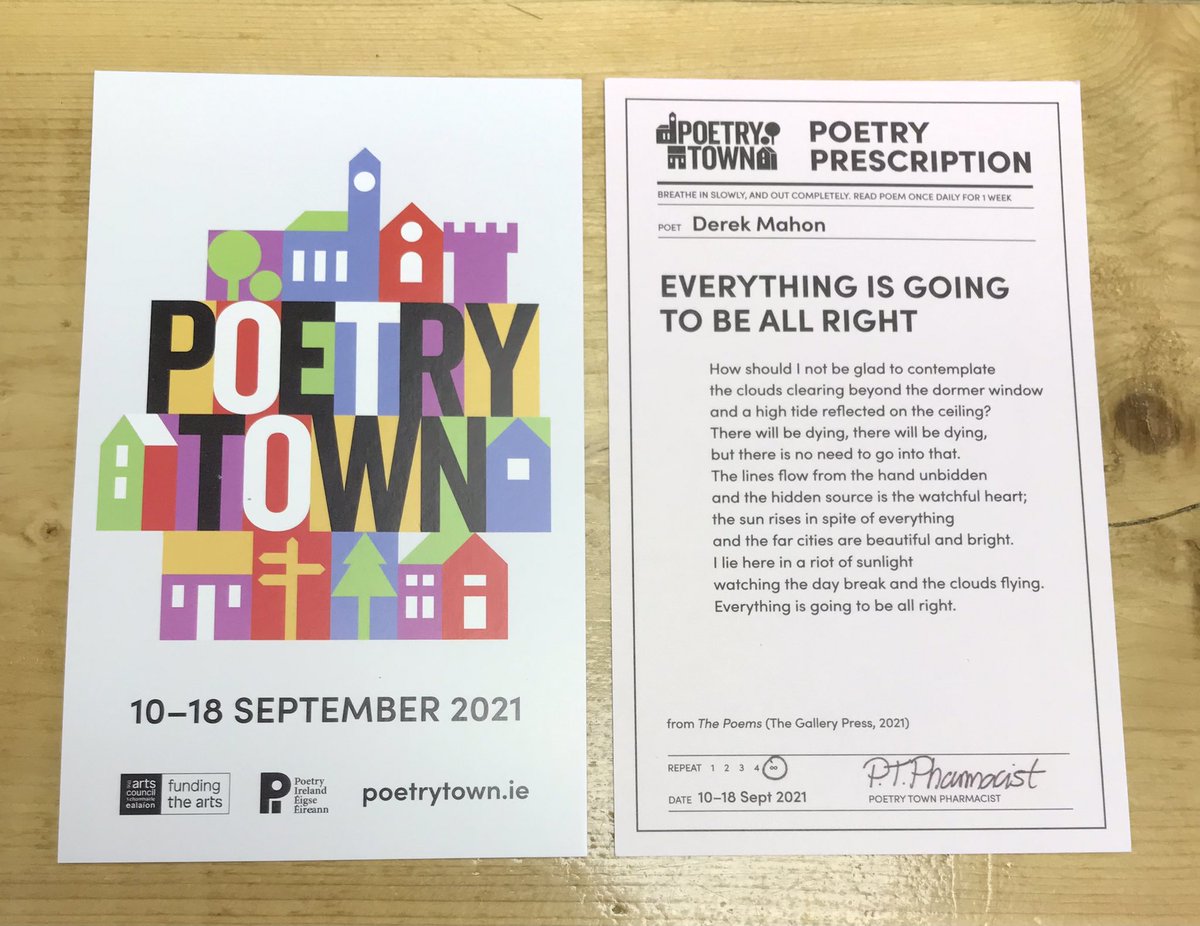 So pleased that Dungarvan had been designated @poetryireland #poetrytown For the next week or so we’ll be dispensing poems with your shopping 😊 #Dungarvan #shoplocal