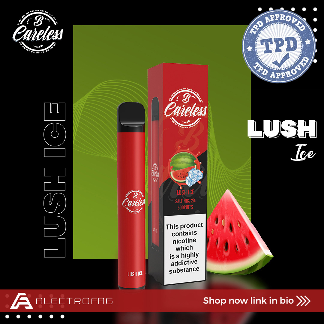 Alectrofag's tweet photo. The Lush Ice flavour from BCarless disposable 500 puffs kits a fantastic fusion of sweet in-season watermelons and a refreshing layer of ice.

Shop Now: [https://t.co/F2nE5OhXst]

#Alectrofag #BcarelessDisposablekits  #DisposableKit #disposabledevices #ice #lush #lushie https://t.co/1nDzgjGAd2
