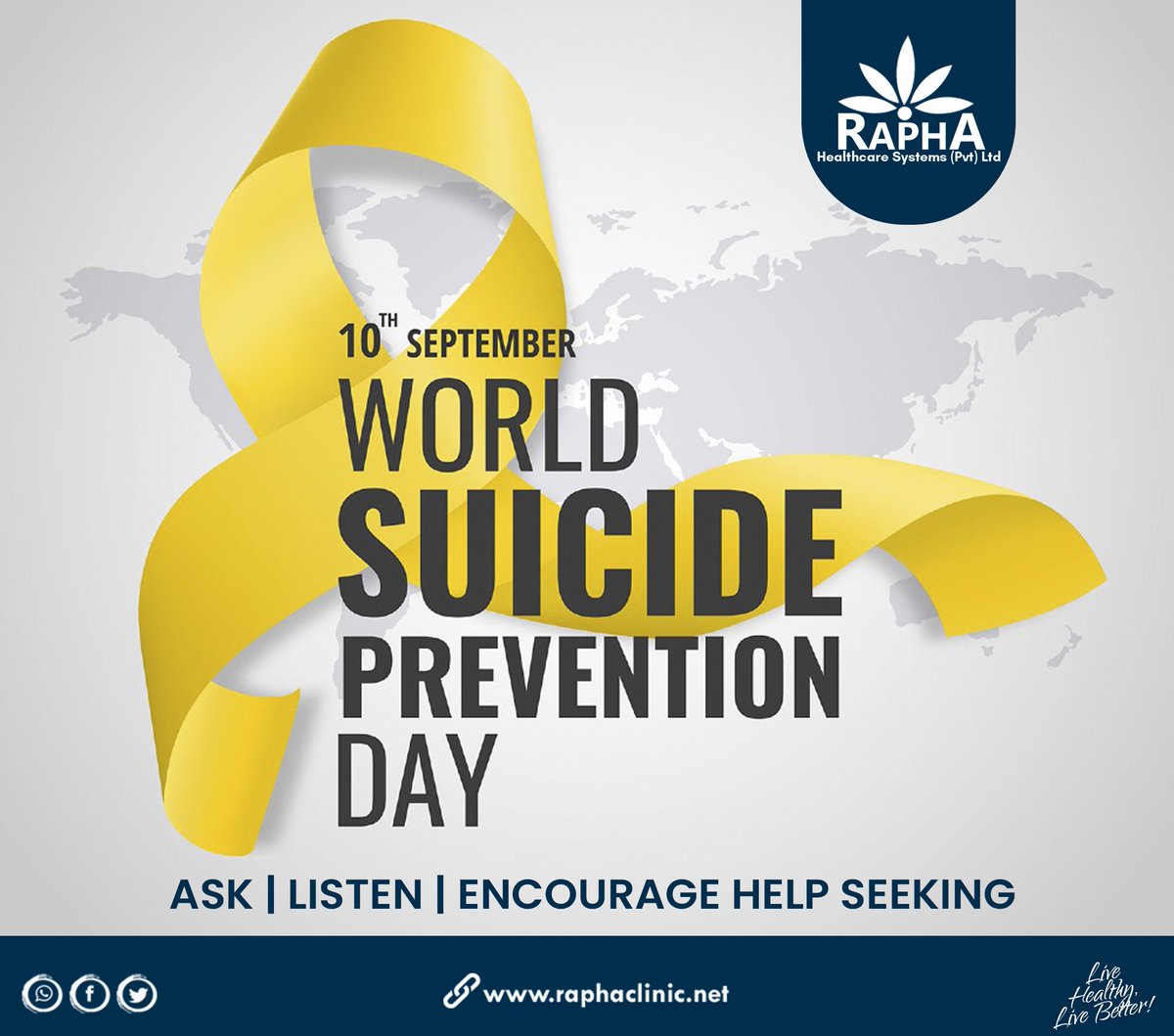 Suicide can be prevented! Take a minute to ask, listen and encourage to seek help.

#WorldSuicidePreventionDay #WSPD2021  #suicidprevention2021 #suicidalawarenessmonth #suicide #RaphaCares