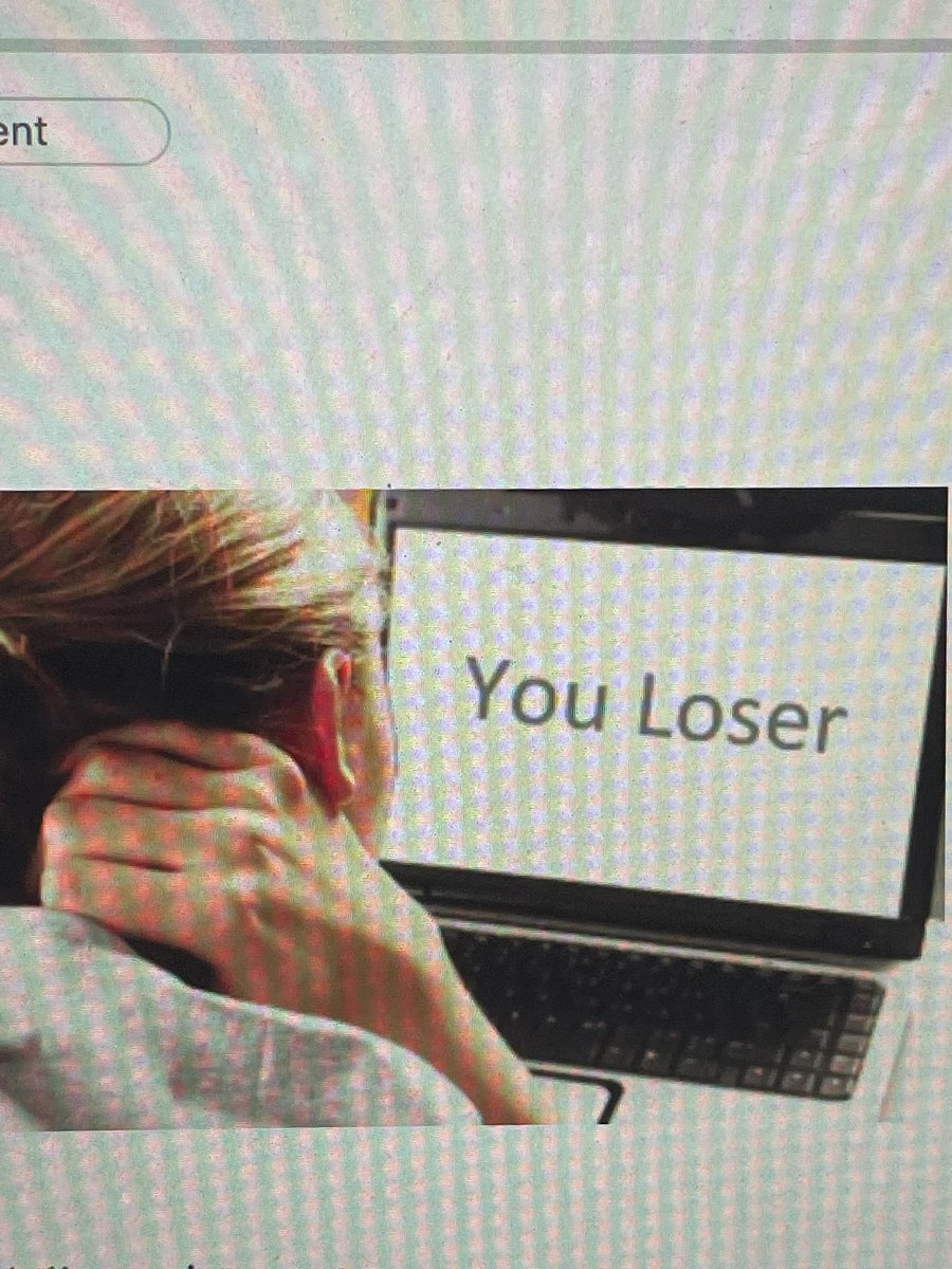 andersonjake's tweet photo. This is really a very real and totally not made up photo my daughter's school used to represent cyber bullying. https://t.co/fTFT7XoVvY