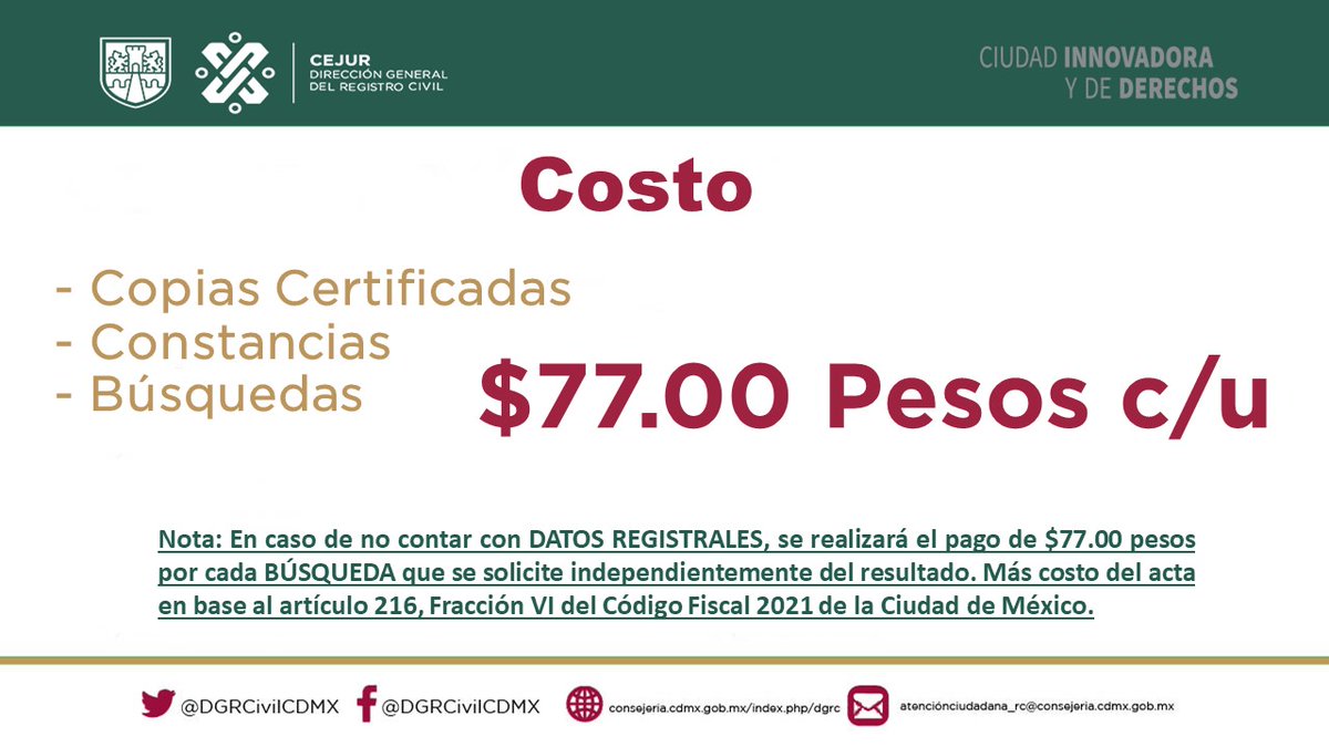 Dirección General del Registro Civil DGRCivilCDMX