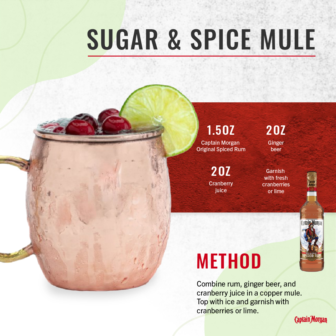 Looking for a nice spin on a classic favorite? Try Captain Morgan's Sugar &amp; Spice Mule, and connect with us to stock up on <a href="/CaptainMorganCA/">Captain Morgan Canada</a> today.