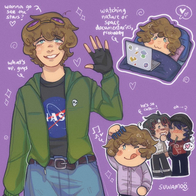 the cute kid in class who's obsessed with space and adventures and is very nice to everyone (teachers and moms love him)
#karljacobsfanart #crewschoolau 