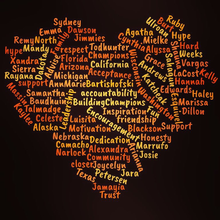 I asked the team to write down one word that represents what they want from their team. #BuildingChampions