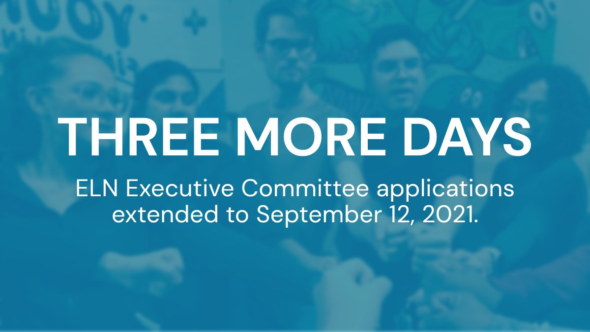 THREE MORE DAYS TO APPLY!📣

You now have until September 12th to apply to join the next ELN Executive Committee. If you're ready to kickstart your leadership journey and make an impact on the GTHA, it's time to get your application ready.

leadership.civicaction.ca/opportunities/