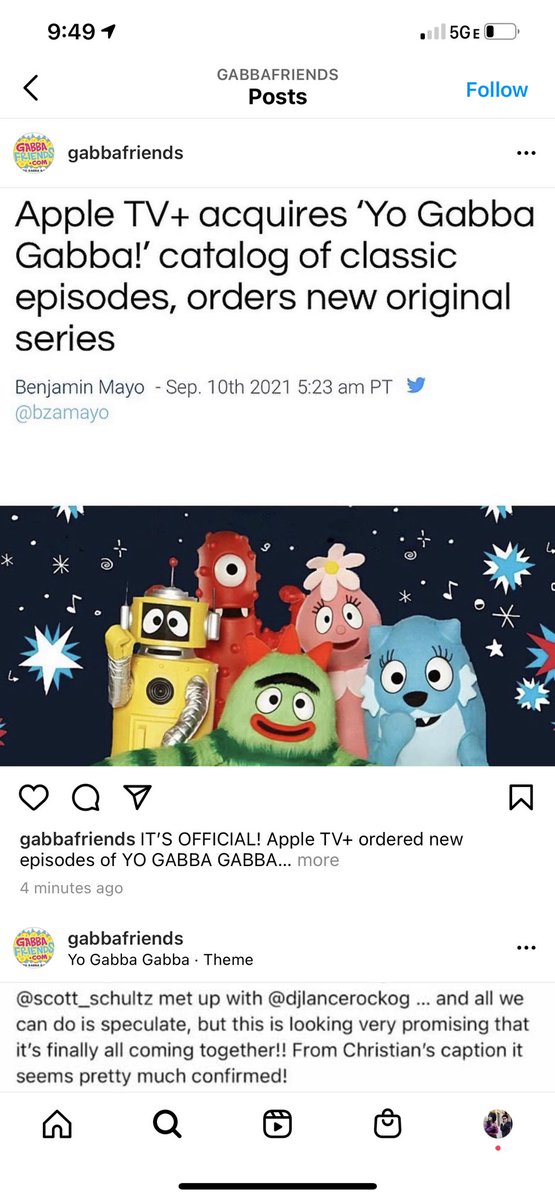 gabbafriends's tweet photo. It’s OFFICIAL! @AppleTV has acquired @yogabbagabba ‘s catalogue of episodes and has ordered 20 NEW EPISODES! Be sure to follow us on Instagram @gabbafriends for the latest! https://t.co/eWGdPnxpJB