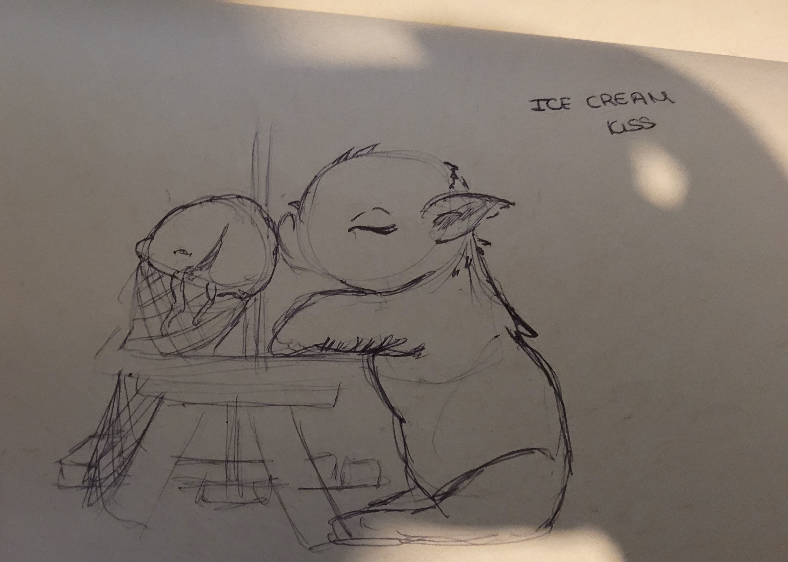 Kitty_Kitty_Nya's tweet photo. Honestly just thought this was cute - i found the reference on pintrest when searching for cute animals and it stole my heart hopefully it will steal yours too #art #artist #sweetie #icecream #love #cute https://t.co/gJRDHVimWT
