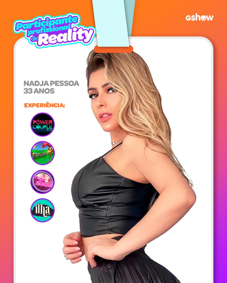 gshow's tweet photo. Nadja Pessoa também tem uma vasta experiência quando o assunto é reality shows! #GshowFamosos https://t.co/MJo232Kzh0