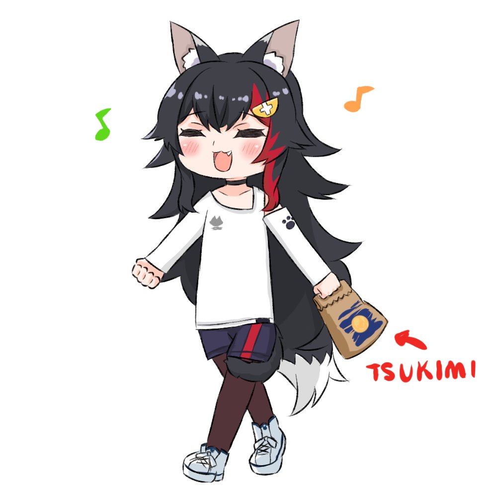 ookami mio 1girl animal ears wolf ears tail wolf tail solo wolf girl  illustration images