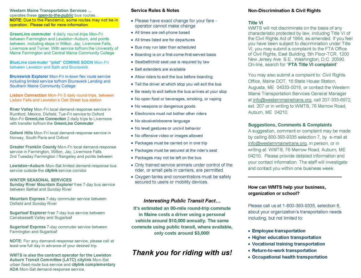 Have a question about where WMTS can take you? Services are available in areas like Farmington, Lewiston-Auburn, Rangeley, and more. Find the answers to more of your questions: bit.ly/2P9bIcZ