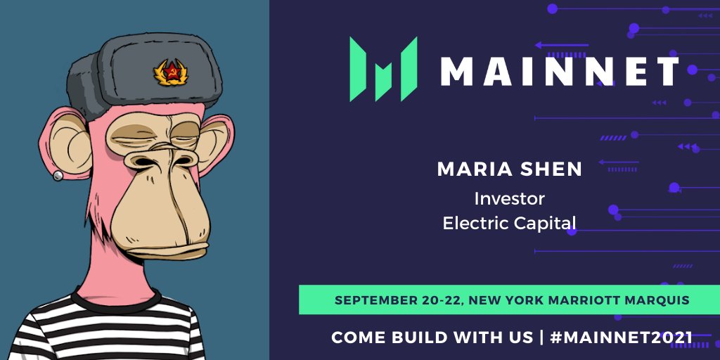 MariaShen's tweet image. This ape&apos;s going to #Mainnet2021 

Can&apos;t wait to see you all in NY!