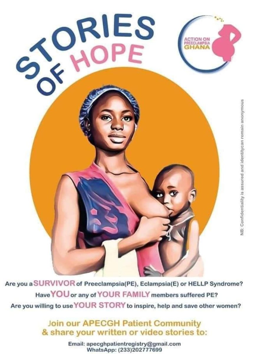 apec_gh's tweet photo. If you are a survivor of preeclampsia, eclampsia, HELLP Syndrome, we would love to hear your story. Contact us at apecghpatientregistry@gmail.com / (233)202777699
#storiesofhope #preeclampsia #preeclampsiaawareness #survivorfriday #apecgh https://t.co/tvRgGEznPO
