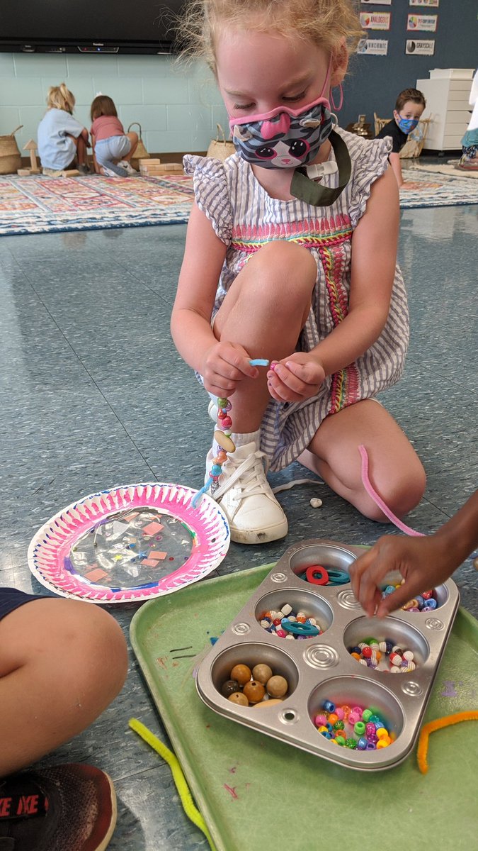 VisitationLSArt's tweet photo. Montessori finished their suncatcher project with some shiny beads after painting and collaging previously. The project was inspired by the book "You Are Light" which displays the color wheel and shares how each child has a light that makes them special. #WeareVizMontessori https://t.co/YfNCk6jKXt