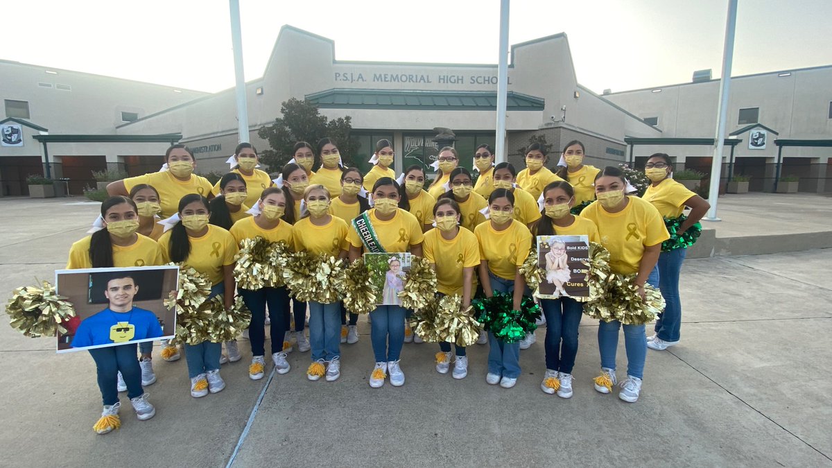 PSJAMemorial's tweet photo. @2020Psja's Go For Gold Childhood Cancer Awareness Campaign spotlights young cancer warriors in our community.
#WolverinesCare https://t.co/TF8JWeFUOY