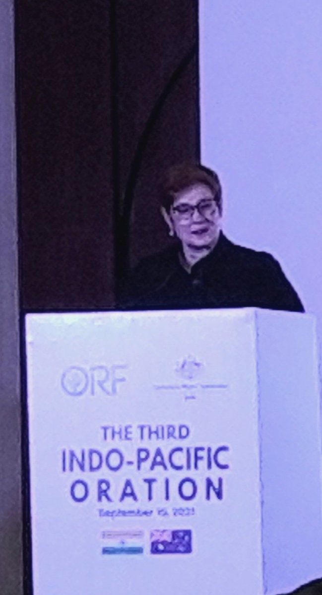 RRRameshRRR's tweet image. Australian FM @MarisePayne, who is also Minister for Women, says 20 years of work to improve the lot of women in #Afghanistan is in jeopardy after #USexit/#TalibanTakeover. She was speaking after delivering The Third #IndoPacific Oration hosted by @orfonline in Delhi this evening