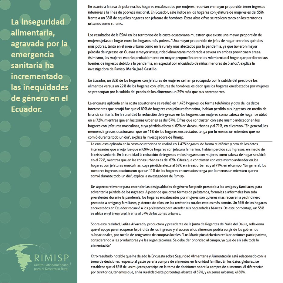 EN LOS MEDIOS 🇪🇨 📰| La Encuesta de Seguridad Alimentaria y Alimentación aplicada por nuestra oficina en Ecuador, en el Proyecto #SiembraDesarrollo.  evidencia un incremento de la vulnerabilidad y empobrecimiento de las mujeres
La nota de <a href="/ecuniversitario/">EcuadorUniversitario</a> 
ecuadoruniversitario.com/noticias/notic…