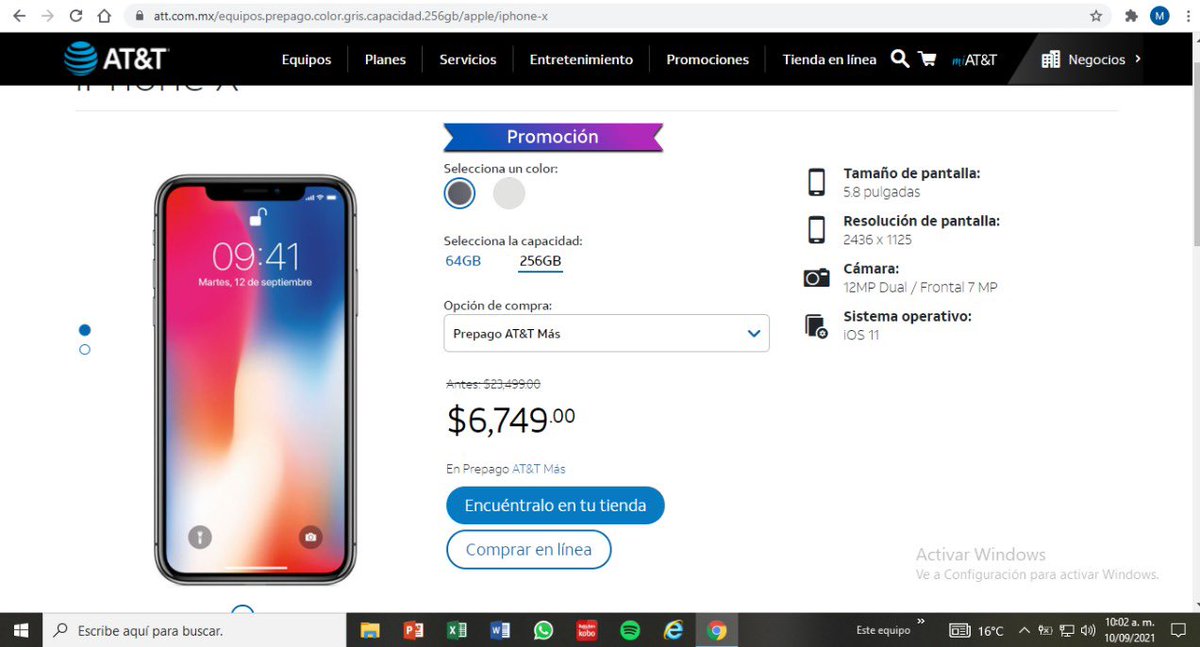 gerardo08101990's tweet photo. @Profeco quise comprar este celular en la página de @ATTMx y nunca me dejó, ahora ya ni aparece el equipo, hay manera de que respeten el precio por favor? También pasa lo mismo con modelos como el Xs Max, no te deja comprar. https://t.co/KI43odEdE4