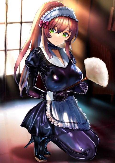 skeb納品しました。ありがとうございました!
ラテックスセーラーメイド服のお姉さんです 