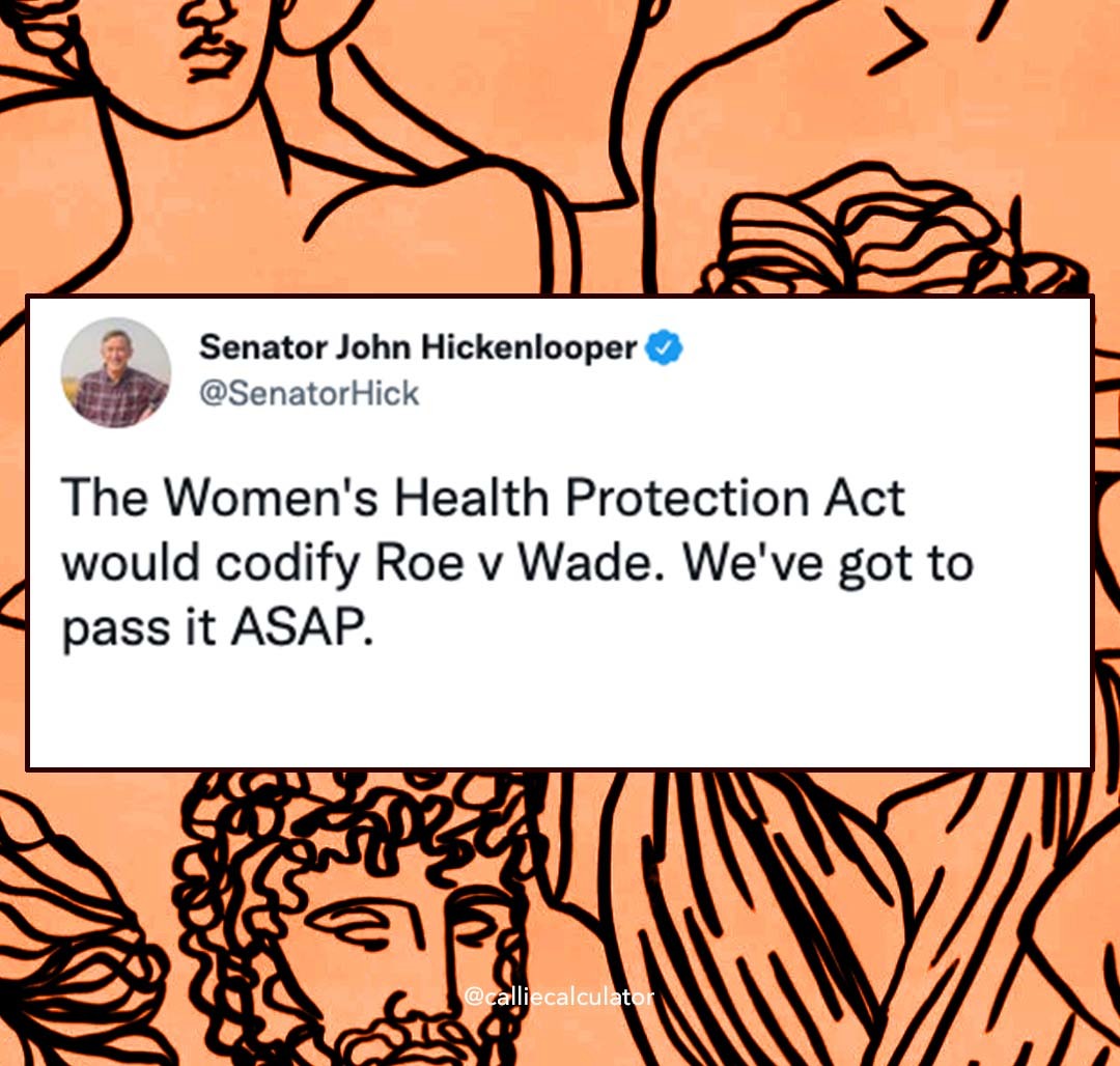 calliecalc's tweet photo. #waronwomen @senatorhick

#roevswade #supremecourt #womenshealthprotectionact #empoweredwomenempowerwomen #empoweredwoman #prochoice #enoughisenough https://t.co/84EajIko6a