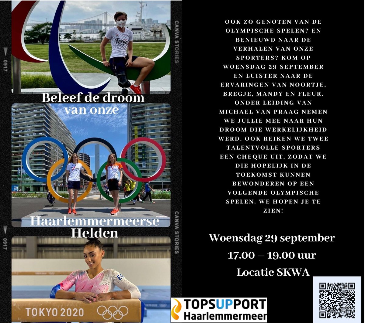 Vanuit TopsUPport een prachtig event voor onze leden die hun weg mede mogelijk maakten! Trots dat ze hun Olympisch verhaal komen vertellen! 🧡