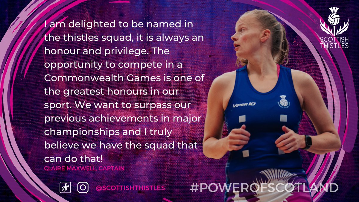 NetballScotland's tweet image. Returning to her role as Captain, Claire Maxwell navigates life as a new mum and professional athlete. 
Let’s show some love in the comments for this superstar 💫🏴󠁧󠁢󠁳󠁣󠁴󠁿💜💙🙌
#powerofscotland
#thisgirlcan 
#roadtob2022
#thistlesarmy
#netballfamily
#rolemodel
#mumlife
#workingmum