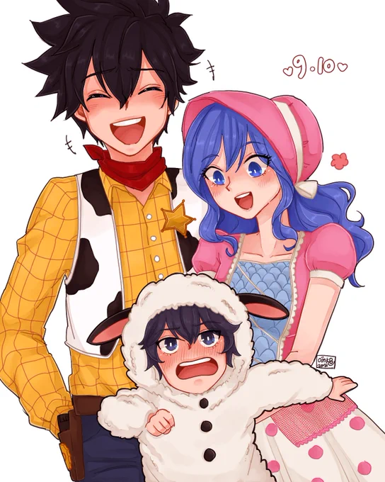 ✨ Happy Gruvia Day / Greige Day / Gruvia Family Day ✨

i made it in time! mama juvy is too excited for halloween so she ordered tons of costumes beforehand 🤣 

i really missed drawing these happt bibis 🥺💕

#グレジュビの日 
#グレージュの日 
#グレジュビ一家の日
#gruvia 