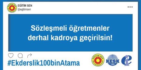 #EkDerslik100binAtama Okullarımızın açık kalması için ek kadro ve derslik istiyoruz.