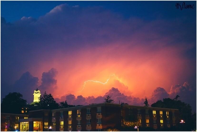 Wednesday night’s storm over campus, captured by a KU student.