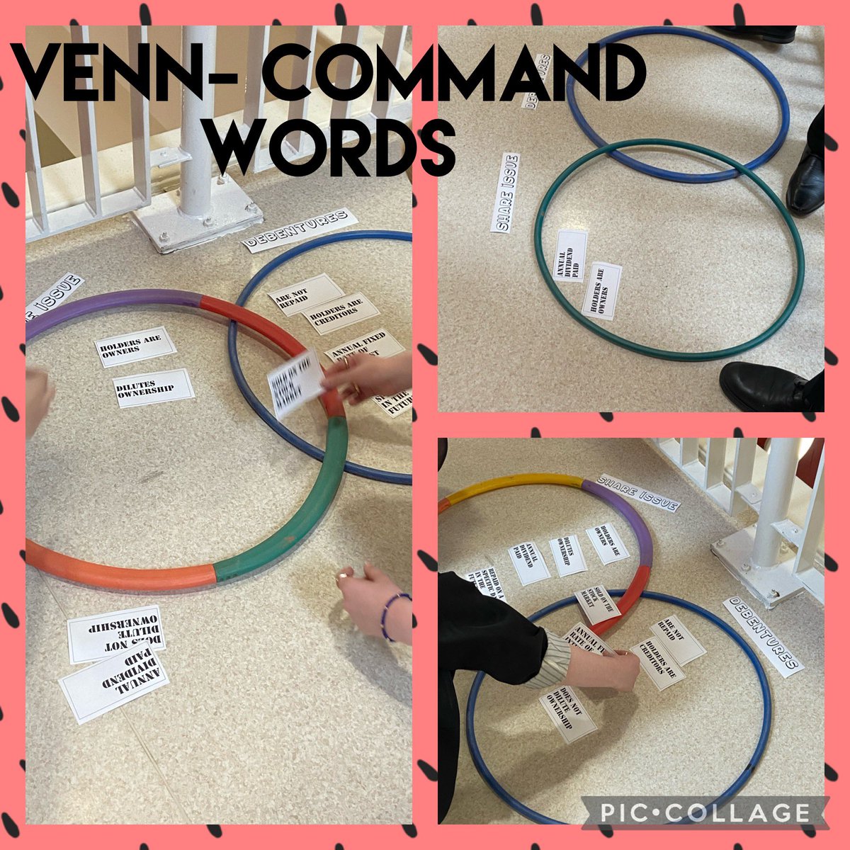 MrsTEHS's tweet photo. #whatitaughttoday with #HBusMan. Using the #commandword COMPARE with #sourcesoffinance
#venn #hulahoop #retrievalptactice #BizEdEHS https://t.co/zlsHyjE3IM
