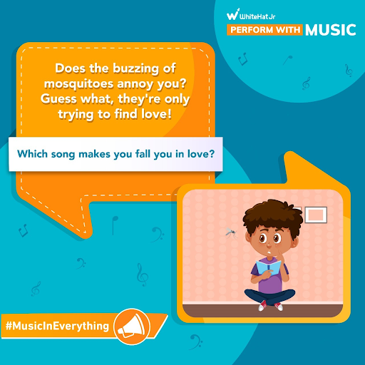 whitehatjunior's tweet photo. Do songs make you fall in love? Tell us in the comments the name of such songs?
#MusicInEverything #WhiteHatJr #WhiteHatJrMusic #PerformWithMusic https://t.co/Jfjml6pAt1