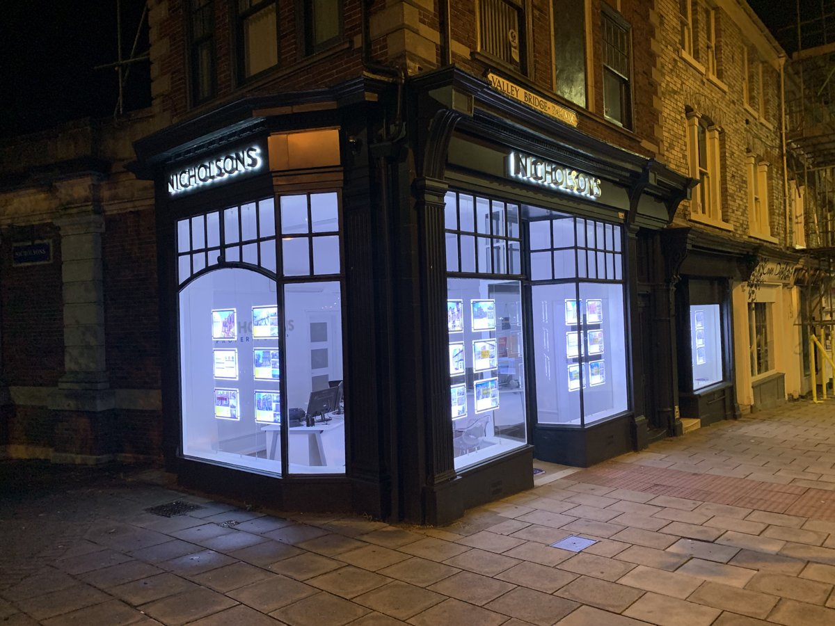 blueraptorsigns's tweet photo. A complete rebrand for Nicholsons Yorkshire Coast Estate Agents - Sales, Lettings &amp; Management including fabricated trays with Halo Illuminated Letters. https://t.co/dFkJaSsmig