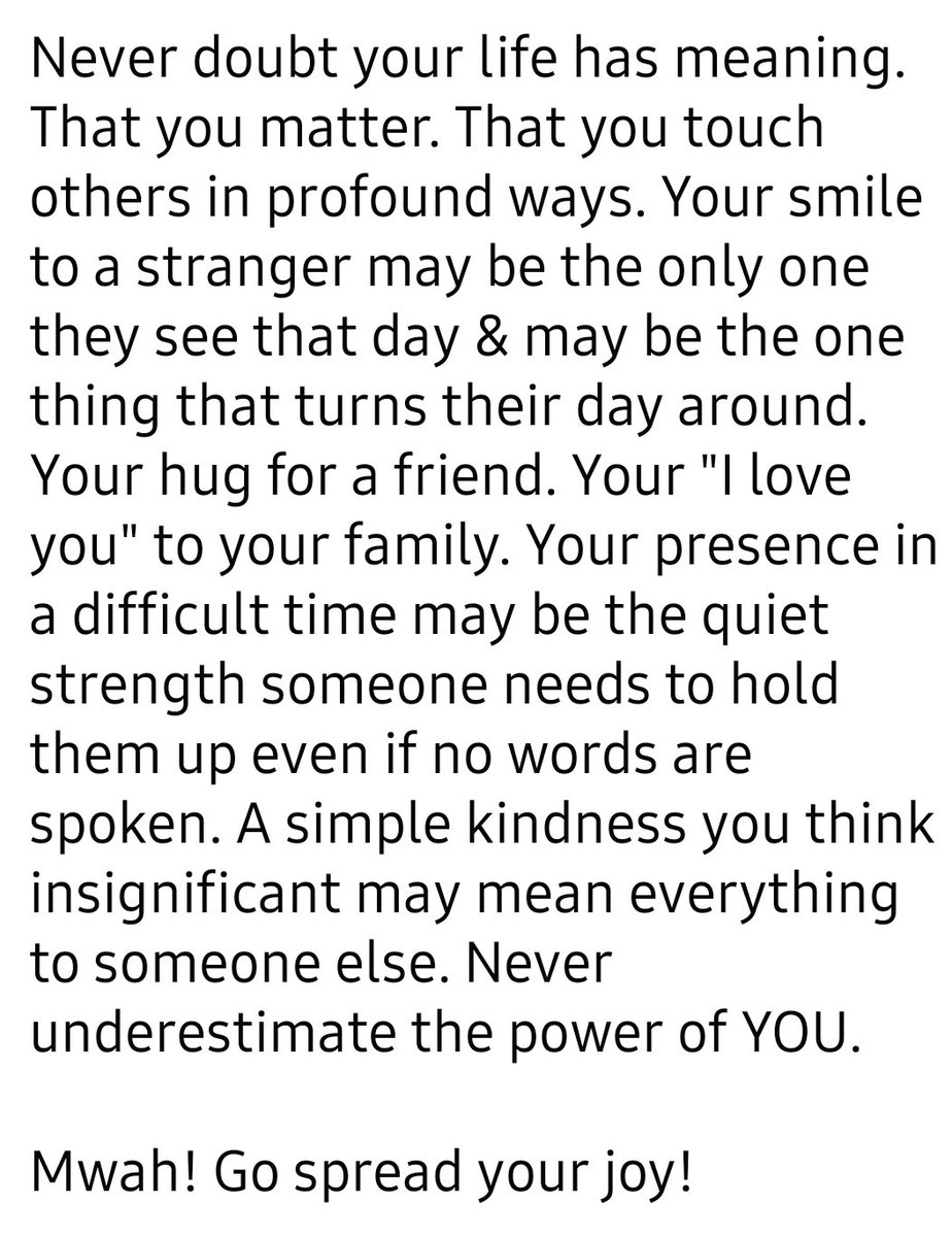 meindiva's tweet photo. I post a lot of quotes from other people. Thought I'd share some of my own today! Love you Twitter family! YOU bring ME joy! 
#spreadyourlight https://t.co/c9lPULshoi